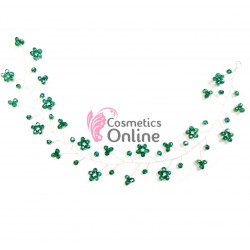 Accesoriu modern pentru decor par WED55 Argintiu cu cristale de 35cm - Turcoaz